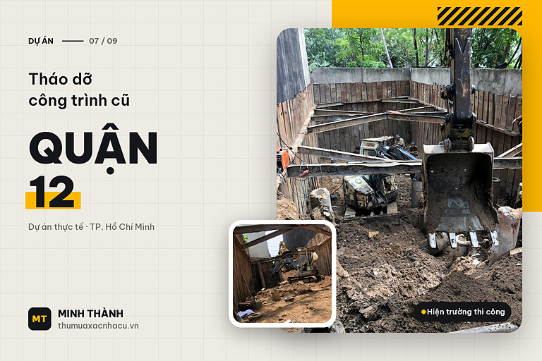 Tháo dỡ công trình cũ tại Quận 12